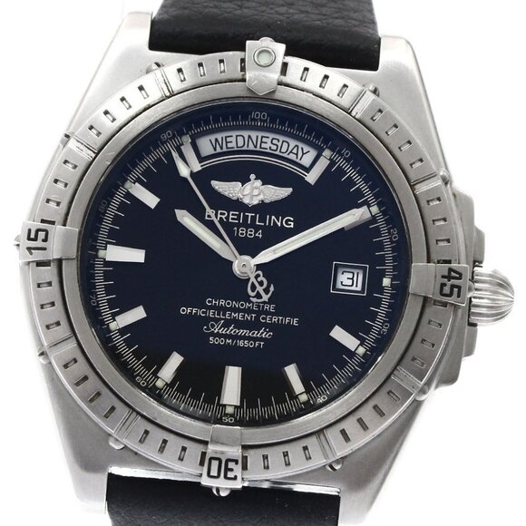 BREITLING Head wind A45355 Day date black Dial Automatic Men's Watch_894607 - Picture 1 of 8